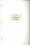 In Memory of Claire In Memory of Claire